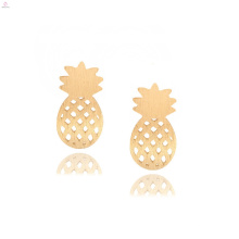 Pendientes de piña de piña delicada y plateada chapada en oro